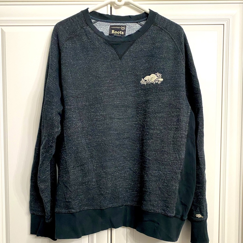 Roots Men’s XL Salt & Pepper Sweatshirt Sweater Shirt Top Leisure